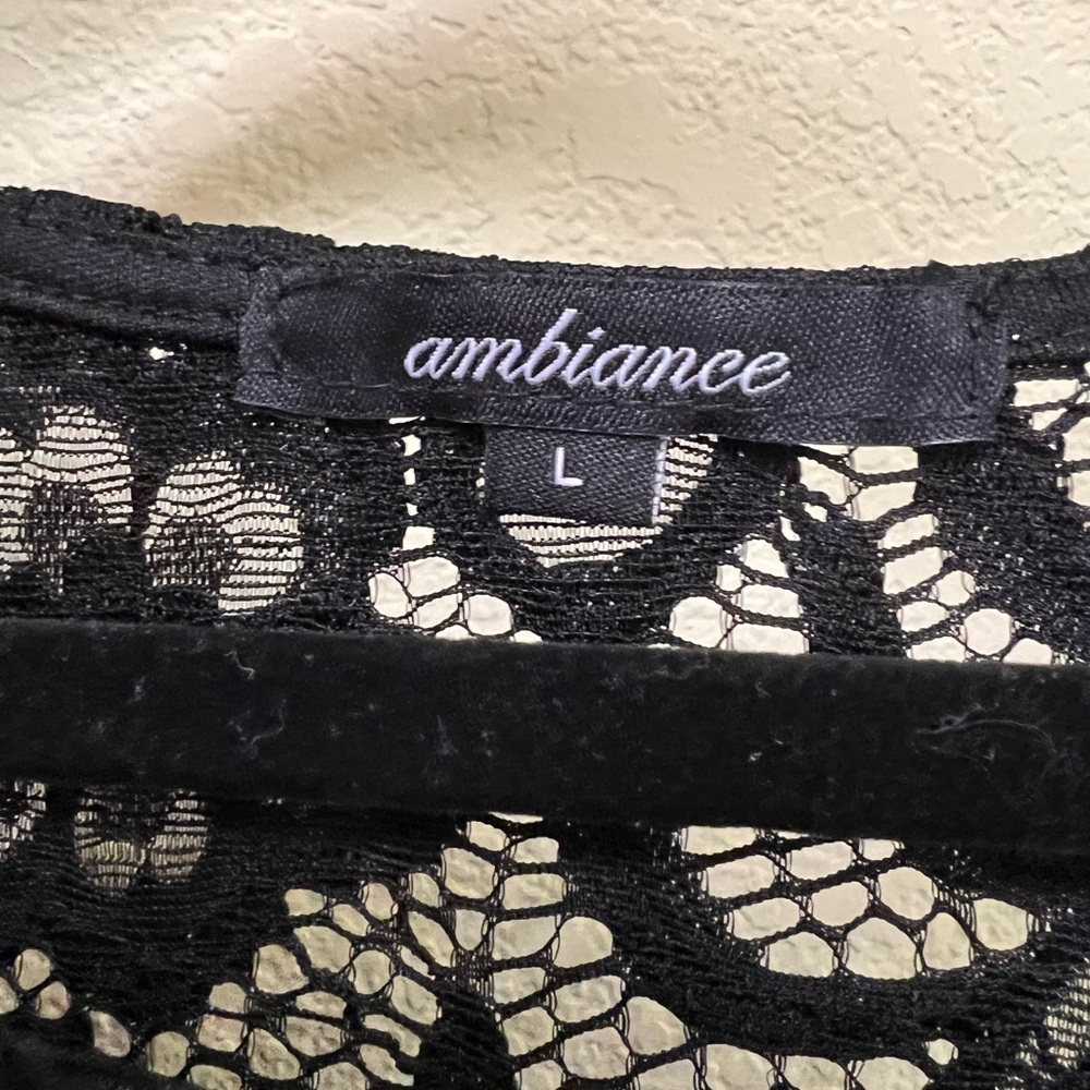 Ambiance Black Long Sleeve Lace Dress – Size L - Picture 7 of 9
